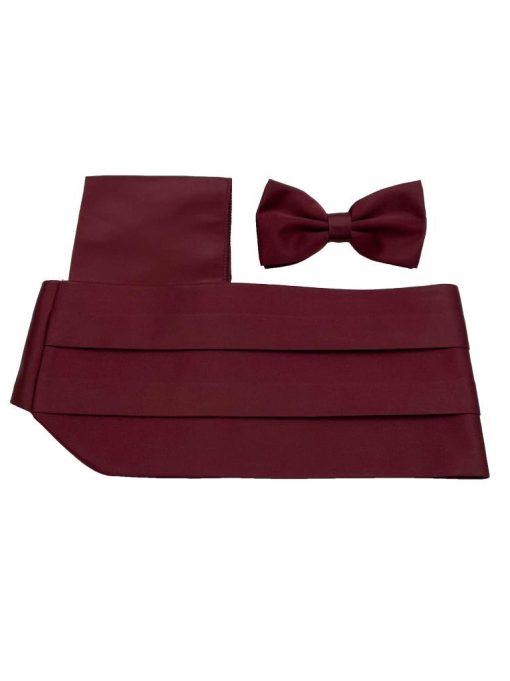 Brianze Koyu Bordo Kuşak Papyon Mendil Set - Brianze.com Kravat ve Erkek Giyim Sitesi
