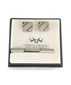 Brianze Kol Düğmesi ve Kravat İğnesi Set KD-35