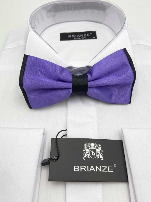 Brianze Koyu Lila Siyah Saten Papyon - Brianze.com Kravat ve Erkek Giyim Sitesi