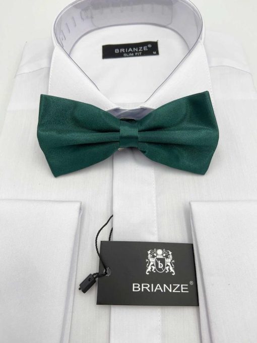Brianze Zümrüt Yeşil Düz Renk Saten Papyon - Brianze.com Kravat ve Erkek Giyim Sitesi