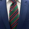 Brianze Yeşil Lacivert Kırmızı Çizgili Kravat - Brianze.com Kravat ve Erkek Giyim Sitesi