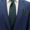 Brianze 7.5 Cm Lacivert Yeşil Çizgili Kravat Mendil Set - Brianze.com Kravat ve Erkek Giyim Sitesi