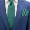 Brianze 7.5 Cm Yeşil Lacivert Çizgili Kravat Mendil Set - Brianze.com Kravat ve Erkek Giyim Sitesi