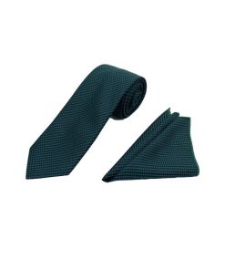 Brianze 7 Cm Lacivert Yeşil Desenli Kravat Mendil Set - Brianze.com Kravat ve Erkek Giyim Sitesi