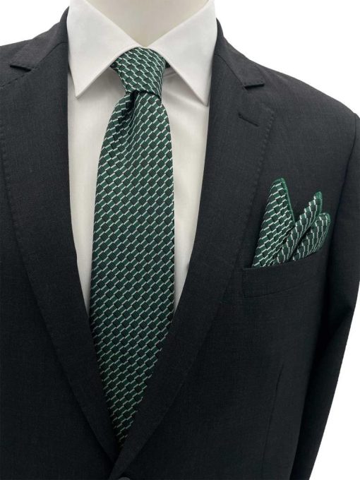 Brianze 7 Cm Yeşil Siyah Beyaz Desenli Kravat Mendil Set Brianze.com Brianze 7 Cm Yeşil Siyah Beyaz Desenli Kravat Mendil Set - Brianze.com Kravat ve Erkek Giyim Sitesi