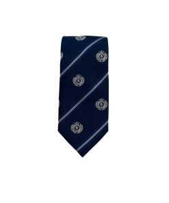 Brianze 8 Cm Lacivert Mavi Çizgili Arma Desenli Kravat - Brianze.com Kravat ve Erkek Giyim Sitesi
