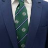 Brianze 8 Cm Yeşil Lacivert Çizgili Arma Desenli Kravat - Brianze.com Kravat ve Erkek Giyim Sitesi