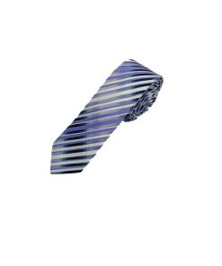 Brianze 5 Cm Lila Çizgili Slim Kravat