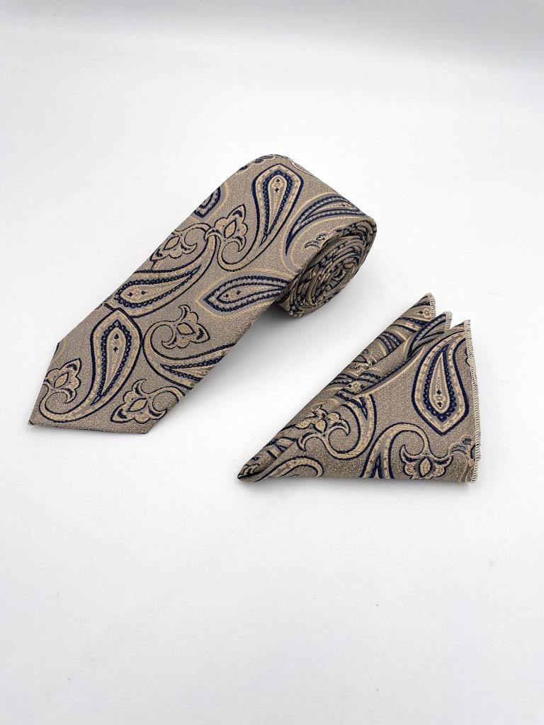 Brianze 8 Cm Bej Lacivert Şal Desen Kravat Mendil Set Brianze.com Brianze 8 Cm Bej Lacivert Şal Desen Kravat Mendil Set - Brianze.com Kravat ve Erkek Giyim Sitesi